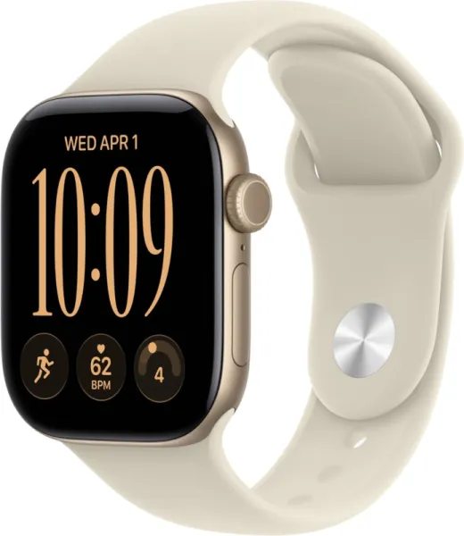 Apple Watch Series 12 46mm Aluminum Light Gold Case Sand Sport Band S/M